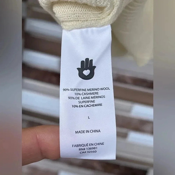 Spiritual Gangster Dreamer Mock Neck Sweater Cream Large - Picture 8 of 12